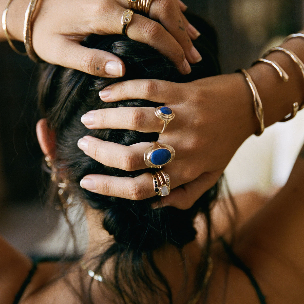Inanna Lapis Shield Ring | Silver