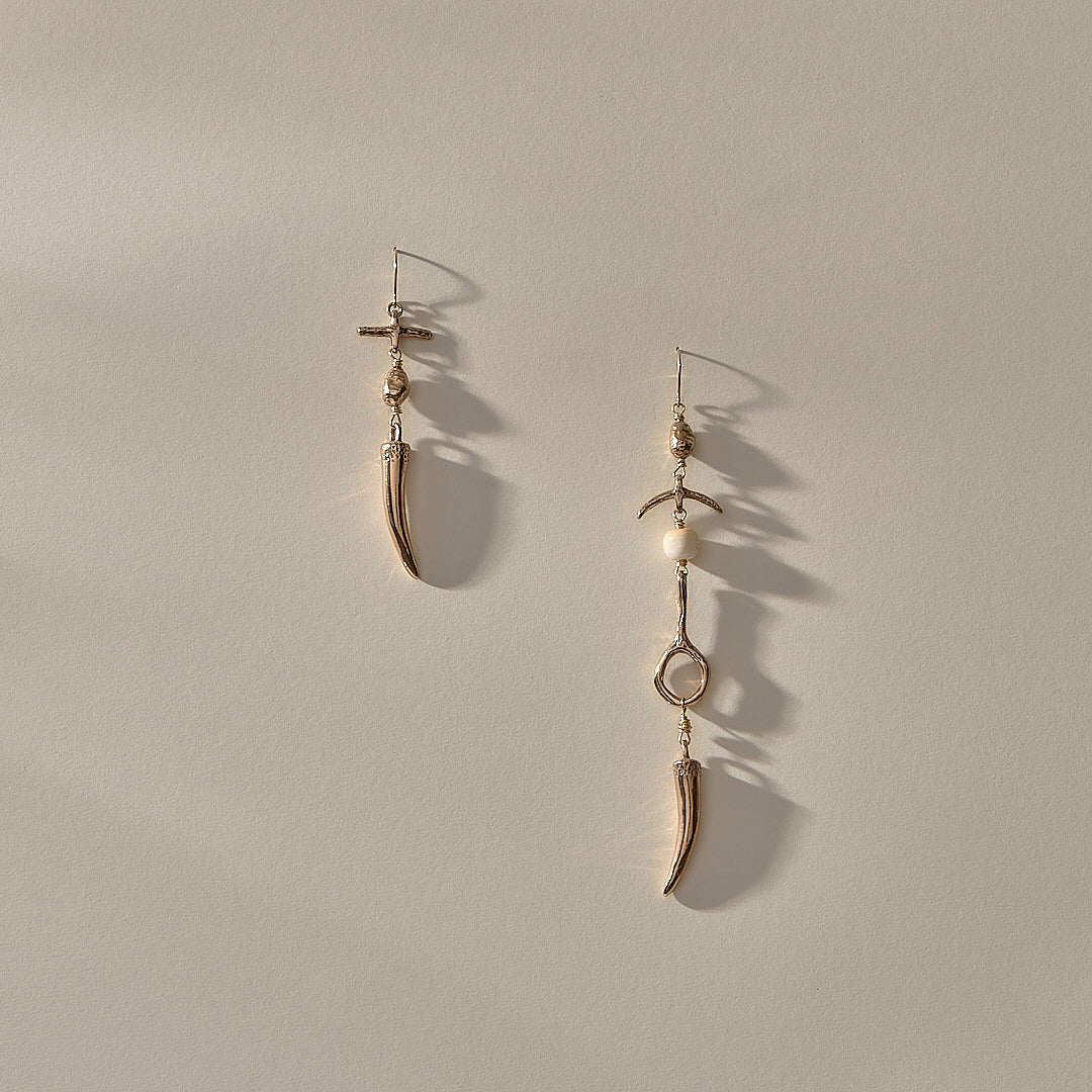 Gathering the Bones Earrings | Bronze