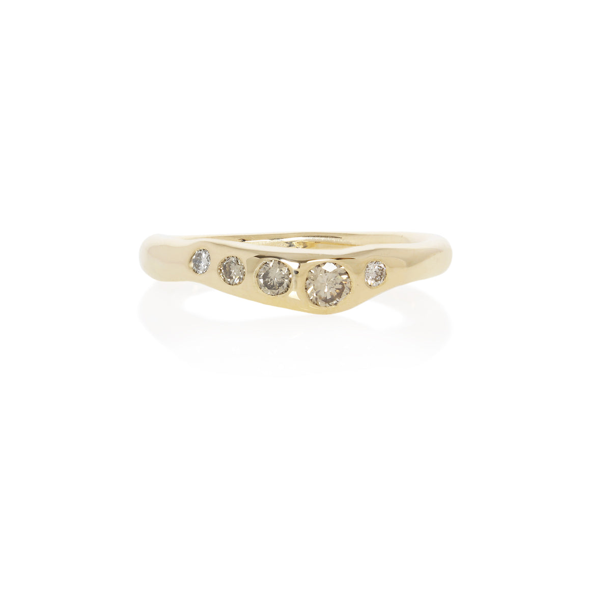 Eros Champagne Diamond Band | Gold
