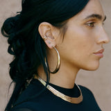 Temple Black Diamond Studs | Gold