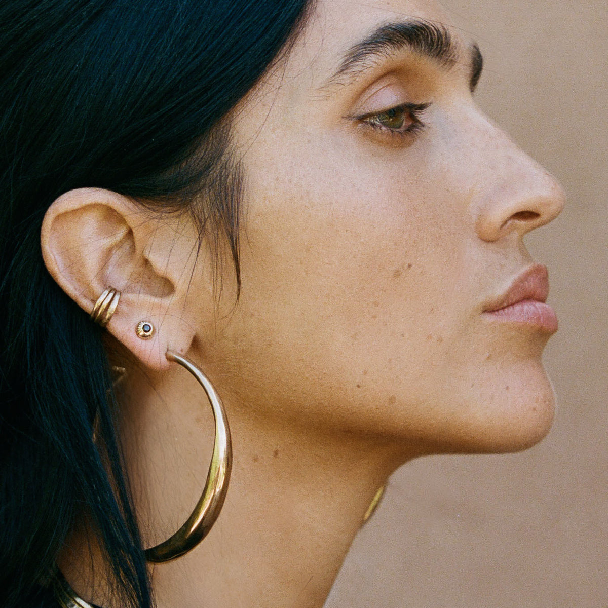 Temple Black Diamonds Studs | Silver