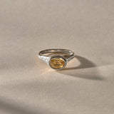Solara Citrine Signet Ring | Silver