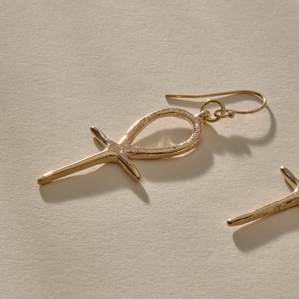 Ankh Earrings | Gold