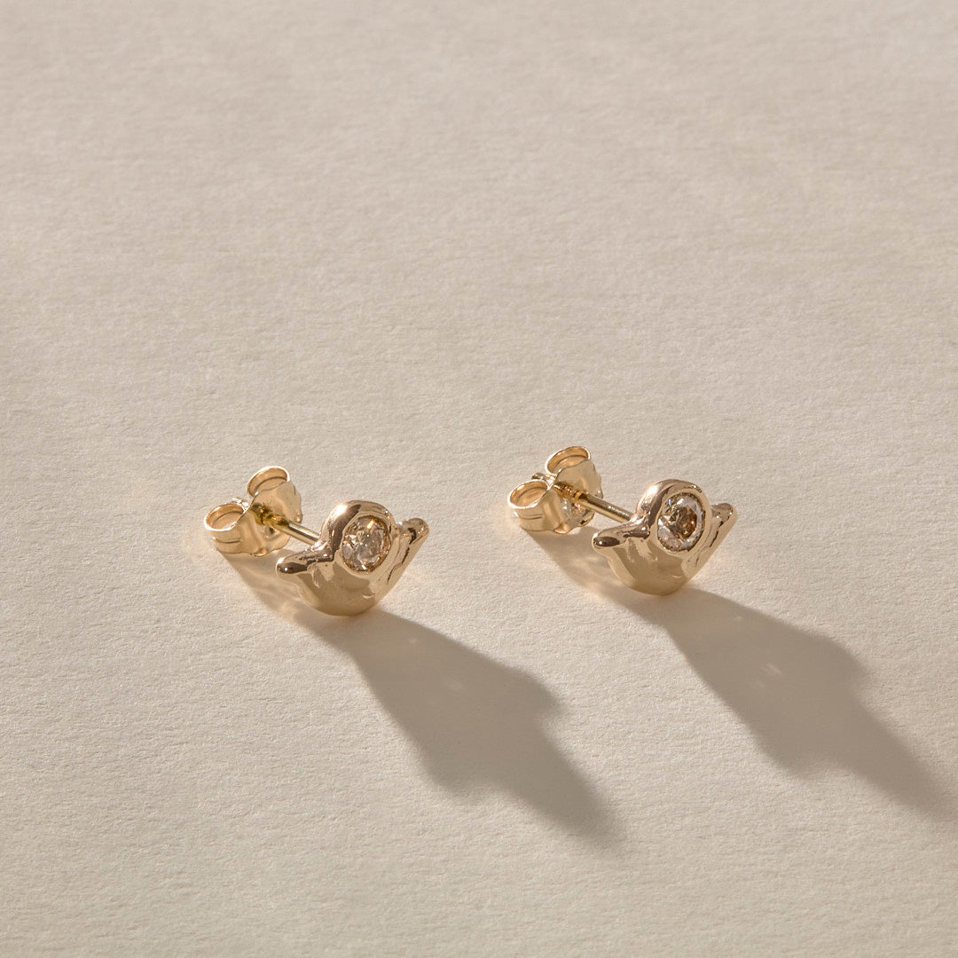 Vida Champagne Diamond Studs | Gold