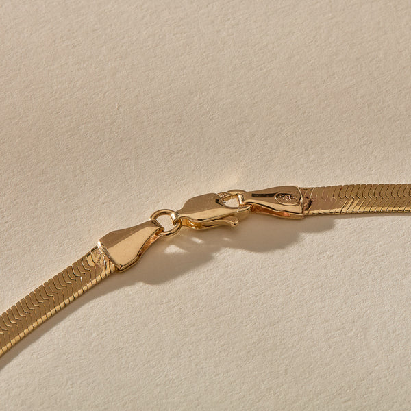 Fehu 2.5mm Herringbone Necklace | Gold