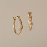 Vida Champagne Diamond Hoops | Gold