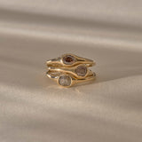 The Selkie Stack | Set of 3 Grey Diamond Rings