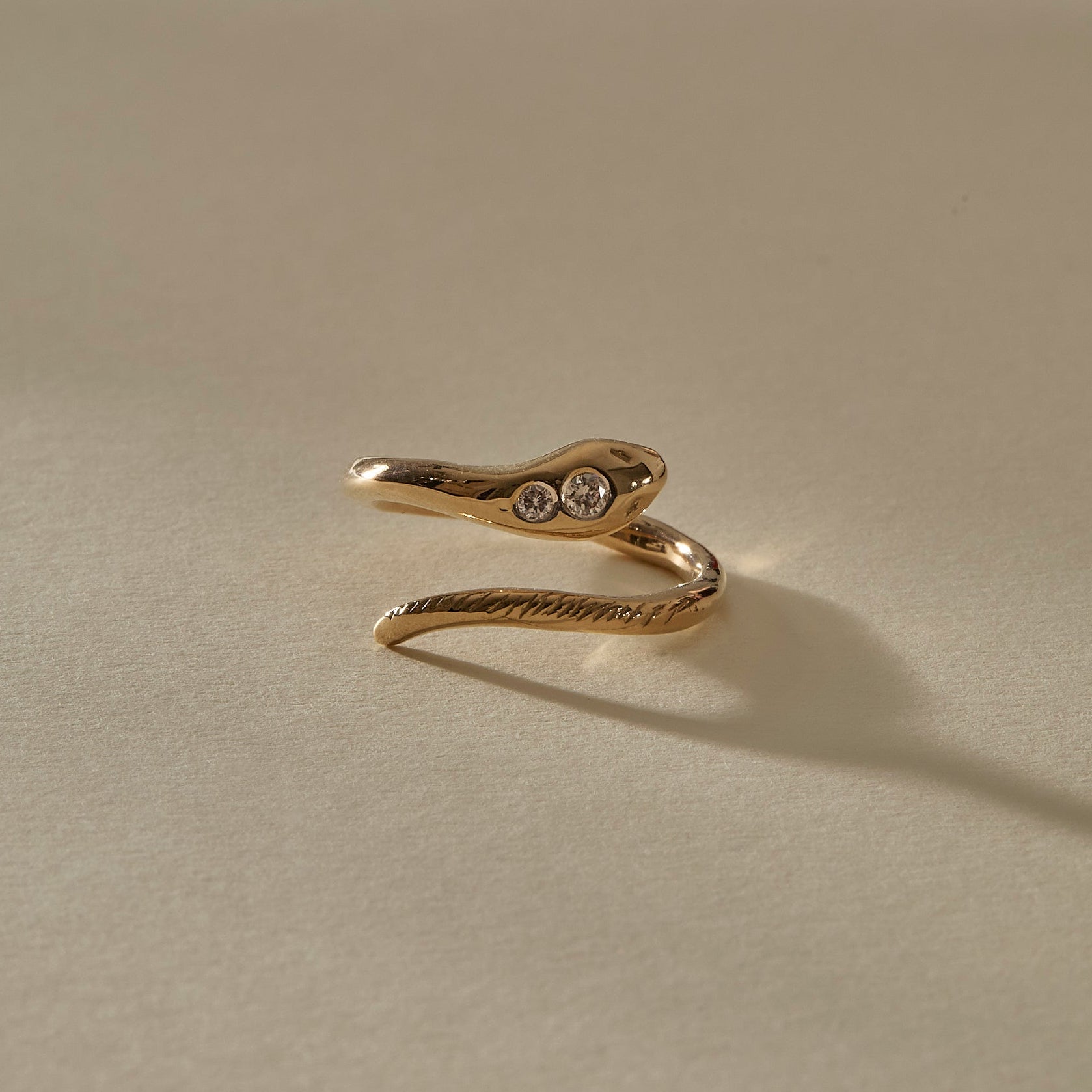 Stoned Serpent Diamond Ring