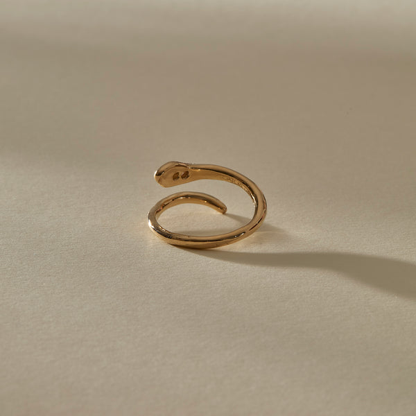 Stoned Serpent Smokey Quartz Ring | Gold