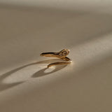 Stoned Serpent Diamond Ring | Gold
