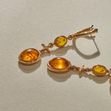 Jūratė Amber Chandeliers Earrings | Gold