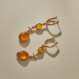 Jūratė Amber Chandeliers Earrings | Gold