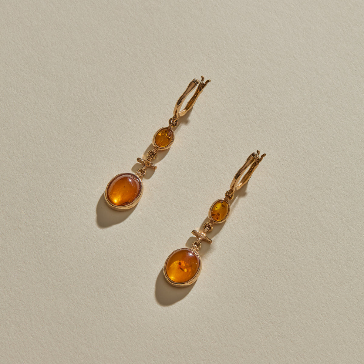 Jūratė Amber Chandeliers Earrings | Gold