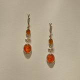 Jūratė Amber Chandeliers Earrings | Silver