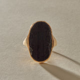 Black Tourmaline Amulet Ring XIX | Gold | OOAK
