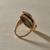 Black Tourmaline Amulet Ring XIX | Gold | OOAK