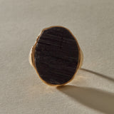 Black Tourmaline Amulet Ring XVIII | Gold | OOAK