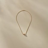 Crescent Stone Necklace | Gold