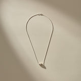 Crescent Stone Necklace | Silver