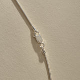 Crescent Stone Necklace | Silver