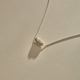 Crescent Stone Necklace | Silver