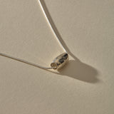 Crescent Stone Necklace | Silver