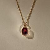 Celyn Garnet Necklace | Gold