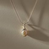 Luar Pearl Drop Necklace | Silver
