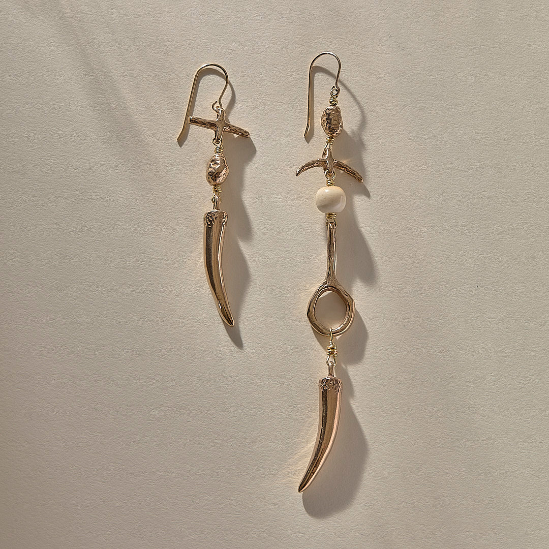 Catori Life Gathering the Bones Earrings in Bronze