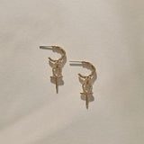Ankh Charm Hoops | Gold