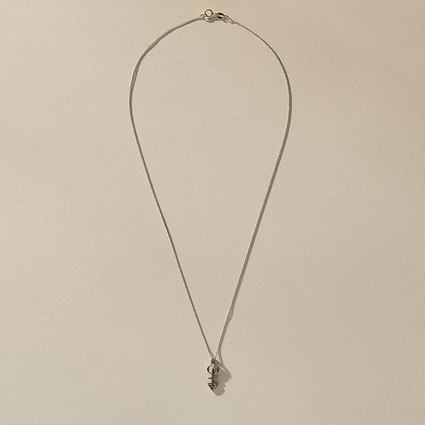 Mini Ma'at Charm Necklace | Silver