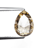 Aurum Pear Rose Cut Champagne Salt and Pepper Diamond | Gold | OOAK