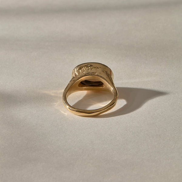 Smoky Quartz Signet Ring | Gold