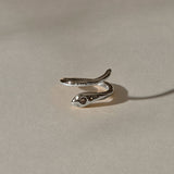 Stoned Serpent Smokey Quartz Ring | Silver