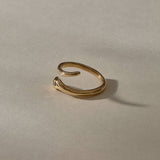 Stoned Serpent Smokey Quartz Ring | Gold