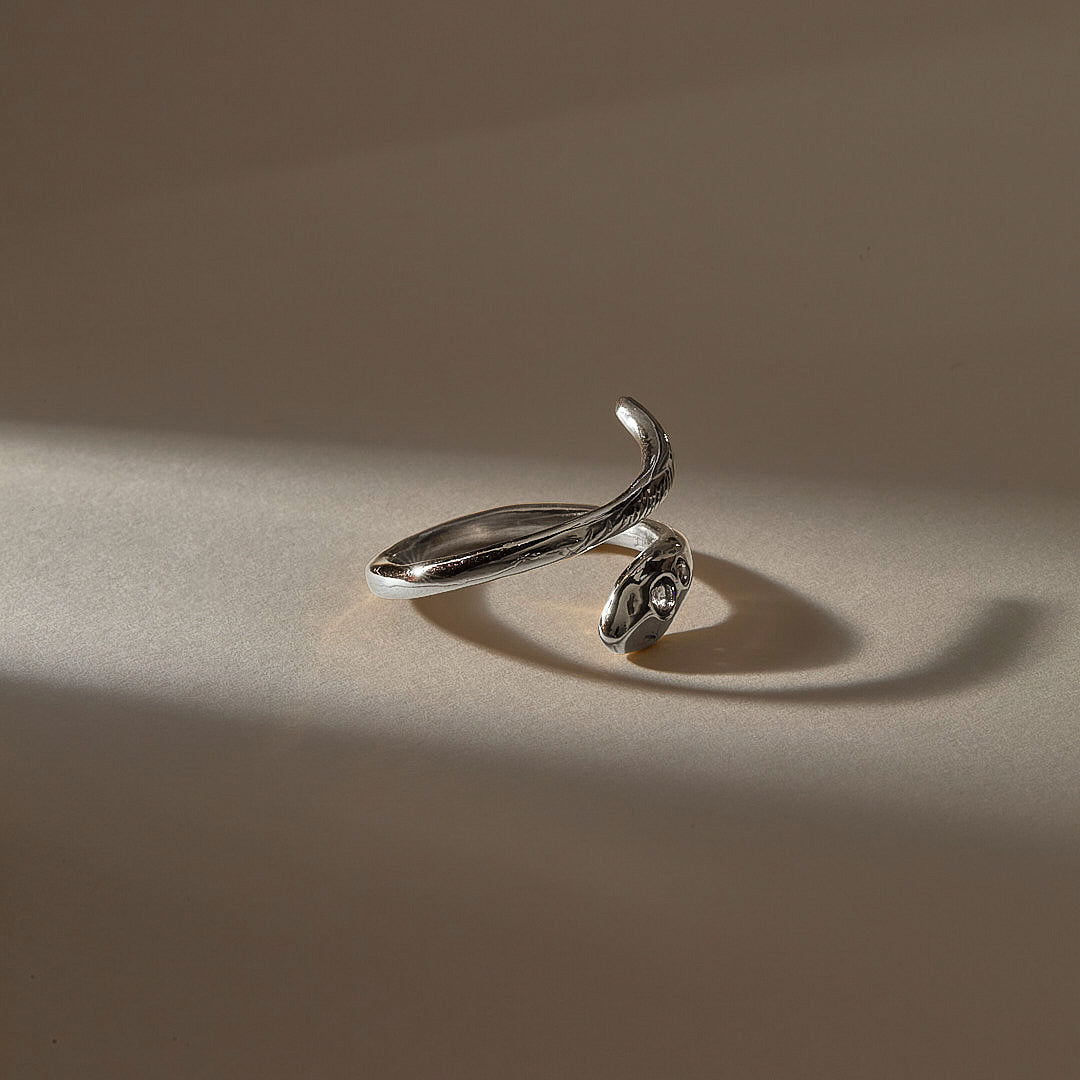 Stoned Serpent Smokey Quartz Ring