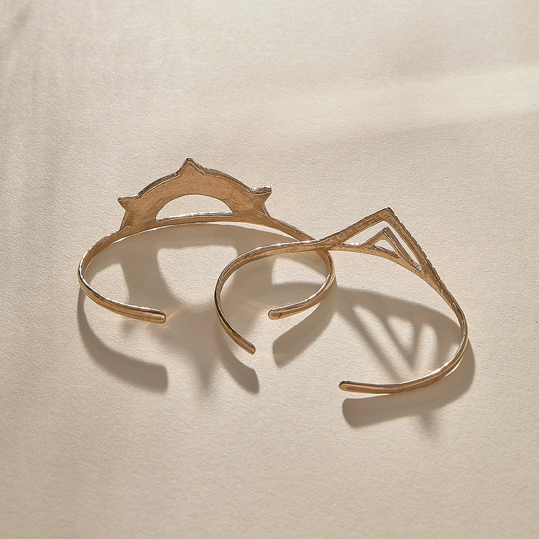 Sunkeeper + Pyramids Cuff Set | Bronze