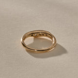 Eros Five-Stone Champagne Diamond Band in solid recycled gold from the back, showing the open settings.
