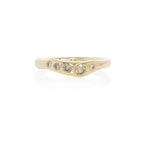 Eros Five-Stone Champagne Diamond Band in solid recycled gold on a white background.
