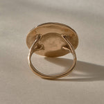 Heart of the Sun Statement Ring in recycled bronze from the back, showing the smooth underside.