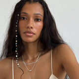 Crescent Stone Necklace | Silver